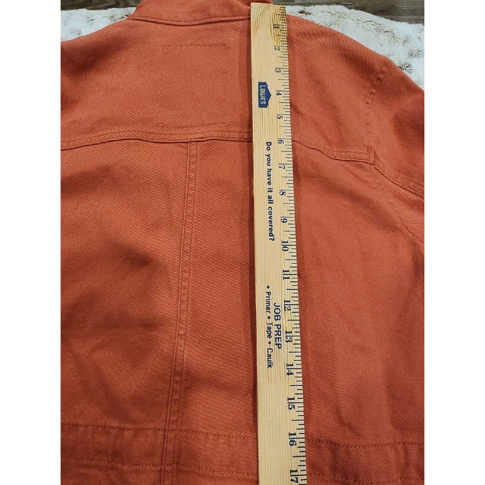 LUCKY BRAND‎ ORANGE COLOR UTILITY JACKET Womens Long Sleeve Large Zippered - Picture 8 of 9